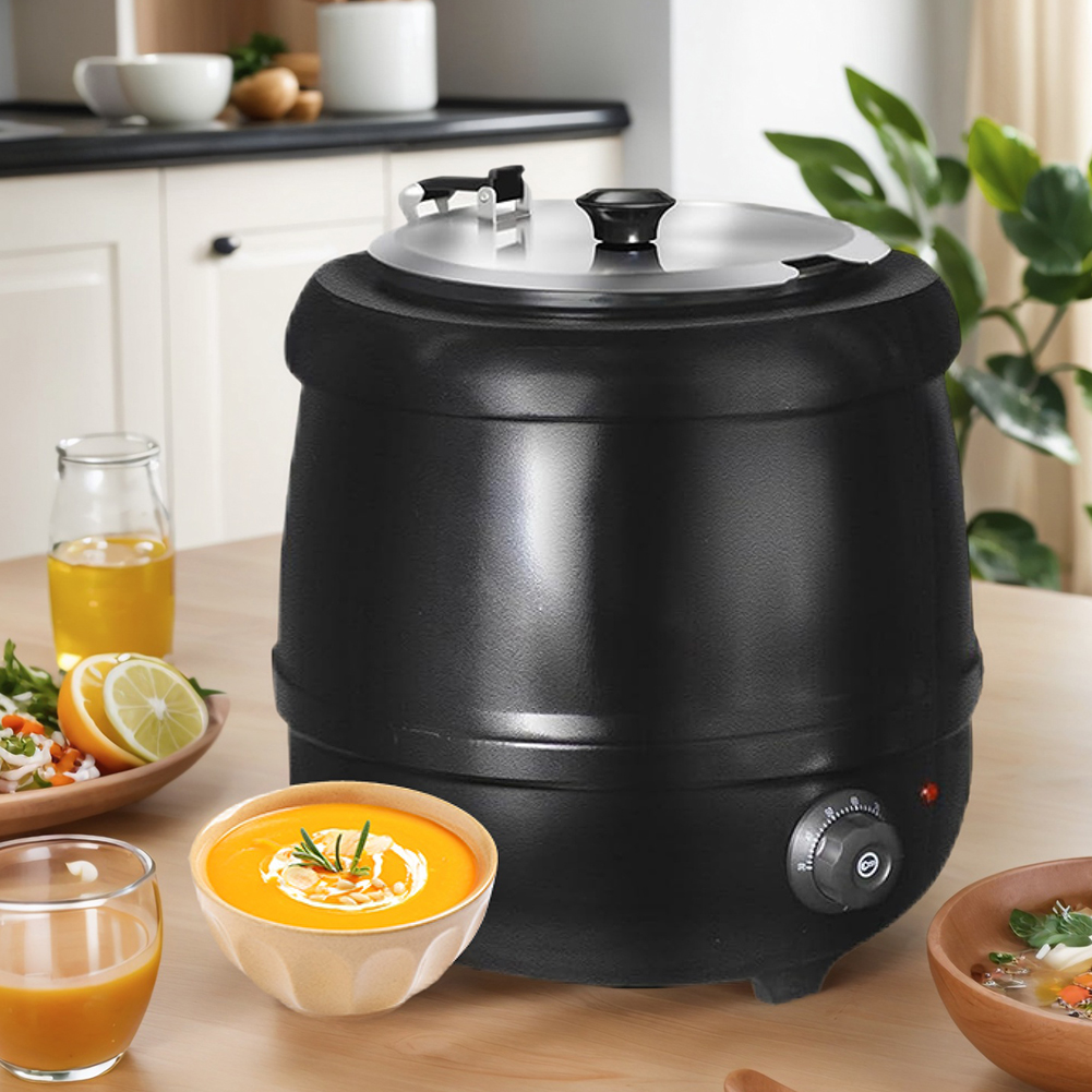 Soup Kettle Warmer - 10L Çorba Kazanı, Kapaklı, Menteşeli Elektrikli