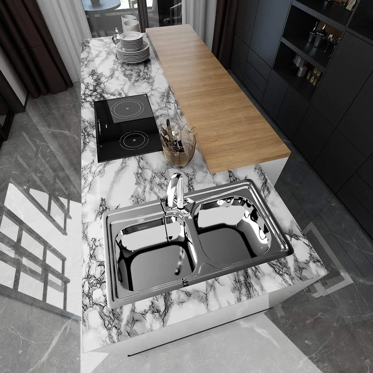 Mermer vinil kendinden yapışka - Commercial Kitchen Wall Panels incelemesi ve fiyatı