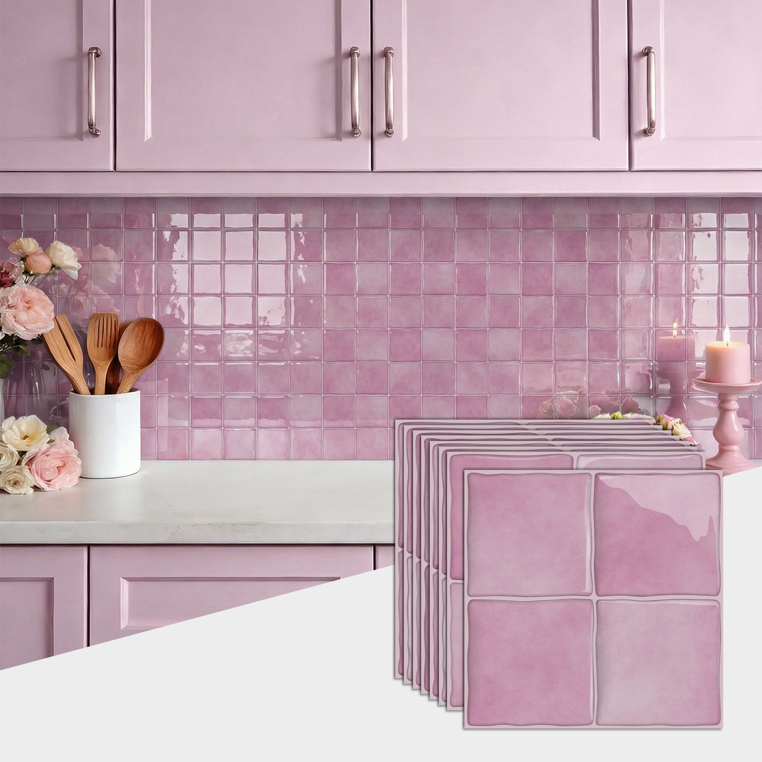 3D Epoksi Pembe Karo Duvar Çık - Commercial Kitchen Wall Panels incelemesi ve fiyatı